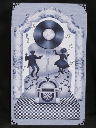 Rock N Roll Birthday Cake with Record, Silver/ Black by Susan Smith
