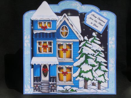 Merry Christmas from Our House - Large Shaped Card Front by Susan Smith