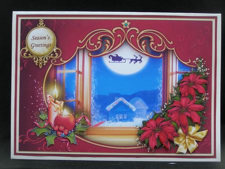 Poinsettia Framed Christmas Eve Topper & Decoupage by Susan Smith