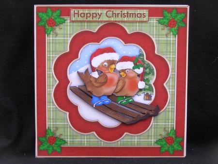 Skiing Robins Christmas Topper & Decoupage by Susan Smith