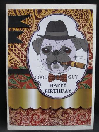 Scallop Layer Sketch Card - Cool Guy Dog by Susan Smith