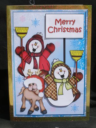 We Love Christmas Snowmen Decoupage Topper by Susan Smith