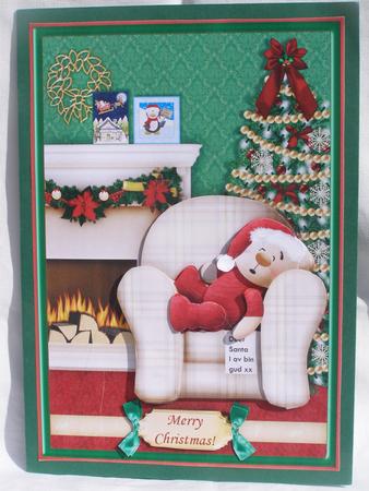Ted Waiting for Santa Topper & Decoupage by Susan Smith