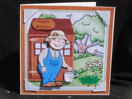 Gardener's World Birthday or Father's Day Decoupage by Susan Smith