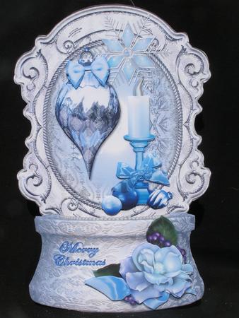 Baubles and Candle Shaped Christmas Card Kit by Susan Smith