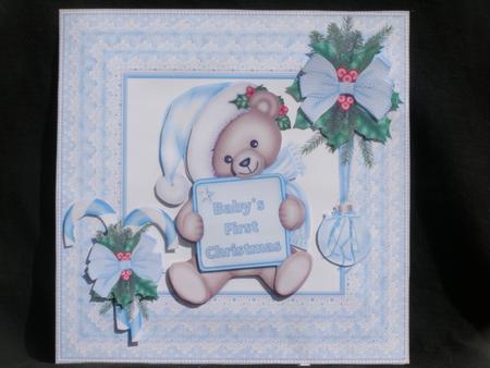 8x8 Baby Boy 1st Christmas Ribbons and Lace Mini Kit by Susan Smith