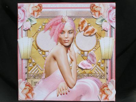 Pinkie the Deco Lady Card Front Kit by Susan Smith
