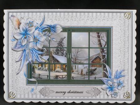 Christmas Window in Vintage Bleu by Susan Smith