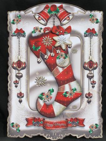Red Festive Christmas Stocking Card Kit by Susan Smith