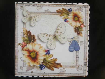 Cardtopper Autumn in White 646 by Susan Smith