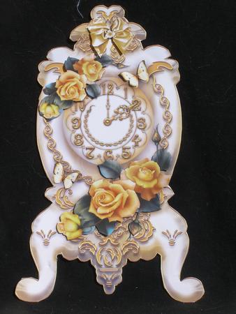 Vintage Clock with Yellow Roses by Susan Smith