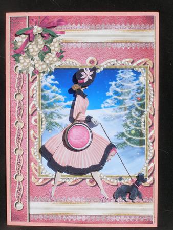 Retro Lady Walking the Dog Christmas Book Cover Style by Susan Smith