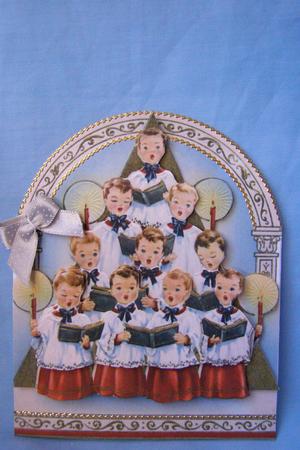 Christmas Choir Boys Decoupage by Susan Smith