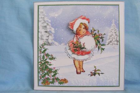 Gathering Holly-8x8 Card by Susan Smith