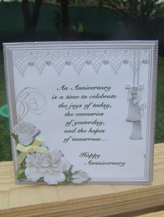 Ivory Roses Anniversary Card Topper by Susan Smith
