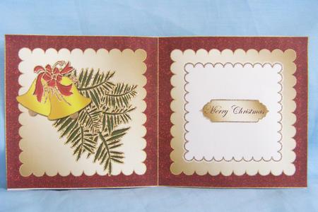 Christmas Bells on Pine Tree Branch Insert 2 by Susan Smith