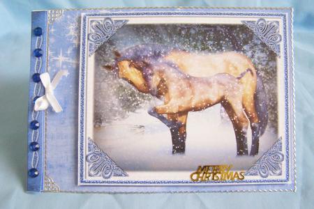 Horses in the Snow Quick Card by Susan Smith