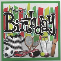 Birthday Sports N Games Quick Card with 3D Decoupage by Susan Spencer