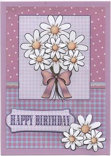 Pretty Flower Bouquet Card Front and Decoupage by Susan Spencer
