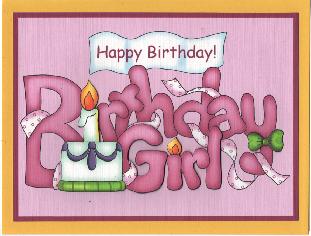 Birthday Girl Quick Card with Decoupage by Susan Spencer
