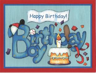 Birthday Boy Quick Card with Decoupage by Susan Spencer