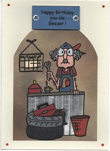 Happy Birthday Gus Round Top Quick Card by Susan Spencer