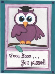 A4 Wise Owl Exam Congrats Felties Card Topper by Susan Spencer