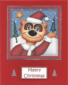 Xmas Eric Meerkat Quick Cut and Fold Card by Susan Spencer
