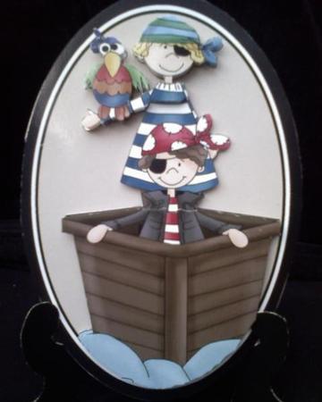Pirates of the Sea Plate Card Decoupage by Susan van Dijk