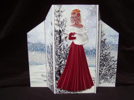 Stunning Ruby Christmas Theatre Fold Card by Susan van Dijk