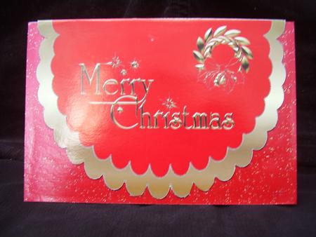 Scalloped Merry Christmas on Red by Susan van Dijk