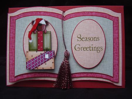 Super Cute Christmas Teddy & Pressies Open Book Topper by Susan van Dijk