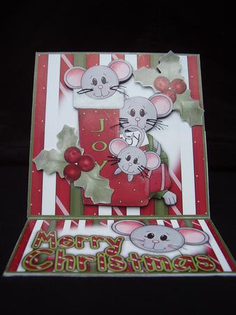 Brand New Christmas Mice 5 Minute Easel Card by Susan van Dijk
