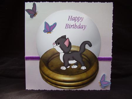 Kitten and Butterfly Snow Globe by Susan van Dijk