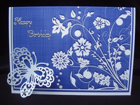 Flower Garden Flourish Background (navy) by Susan van Dijk