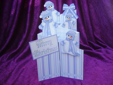 Blue Hat Snowman Cascade Card Kit by Susan van Dijk