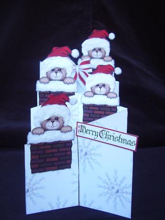 Teddy in Chimney Cascade Card Kit by Susan van Dijk
