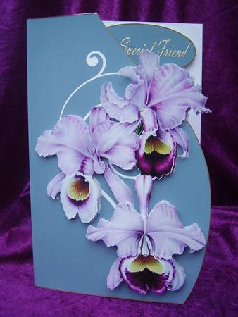 For a Special Friend Orchid 3D Teardrop Card Happy Birthd by Susan van Dijk