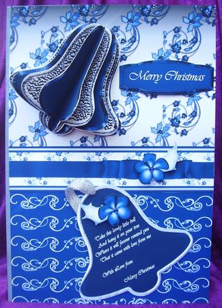 3D Bell Decoration in Blue and Silver A4 Card Kit by Susan van Dijk