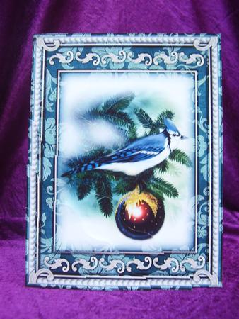 Christmas Tweets - Blue Jay Wavey Corner Stacker by Susan van Dijk