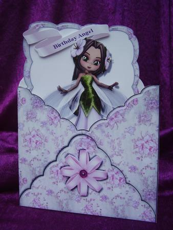 Scalloped Envelope Card - Flower Angel by Susan van Dijk
