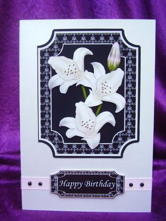 Cream Lilies on Black Topper and Decoupage by Susan van Dijk