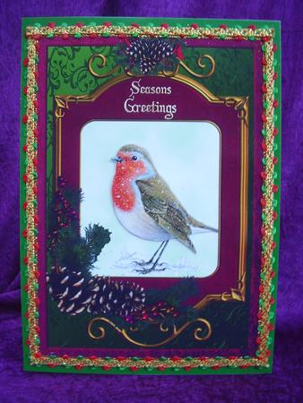 Seasons Greetings Robin with Topper and Decoupage by Susan van Dijk