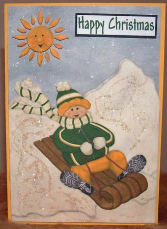 A Lovely Sleigh Ride Decoupage Card by Susan Wellhausen