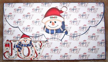 Gift Envelope/money Wallet - Snowman / Joy by Susan Wellhausen