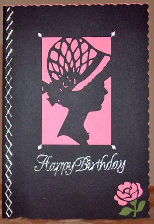 Lady In Hat Silhouette Card- 01 by Susan Wellhausen