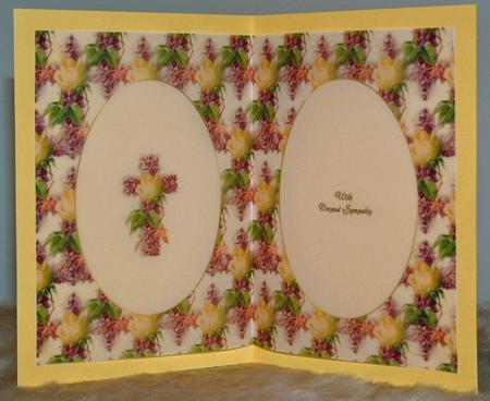 Vintage Floral Sympathy Cross Insert by Susan Wellhausen
