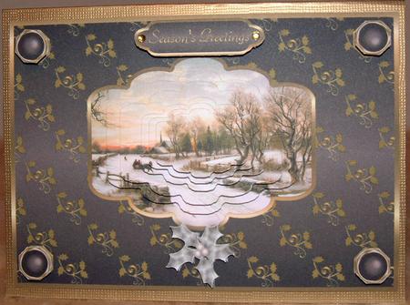 Sleigh Bells Ring Pyramid Card Front by Susan Wellhausen