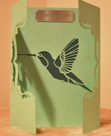Framed Humming Bird Gatefold Card by Susan Wellhausen