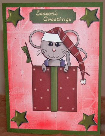 Christmas Mouse in a Present by Susan Wellhausen